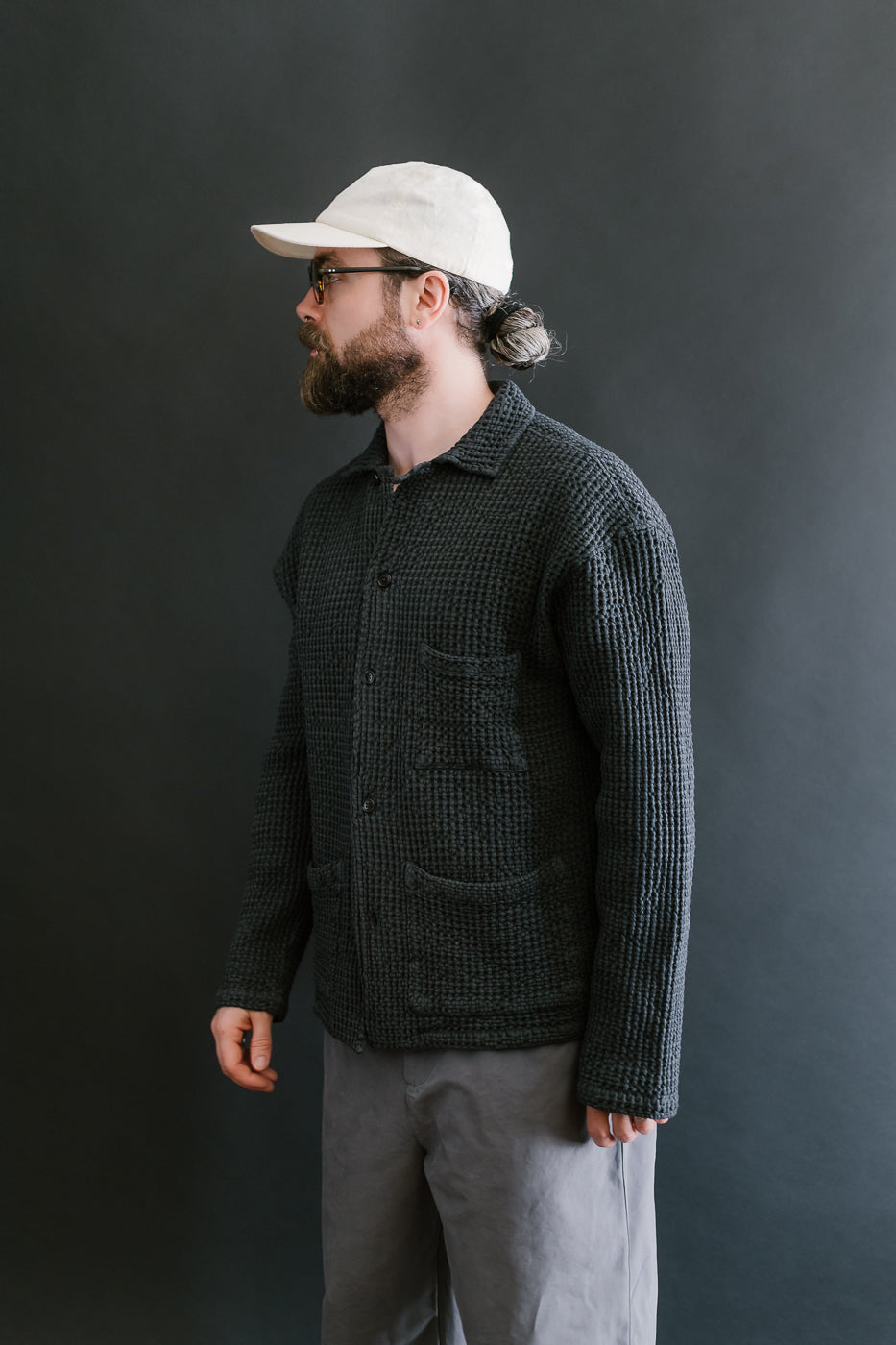 M-I-006 - Cabana Shirt Chickpea Cotton - Asphalt