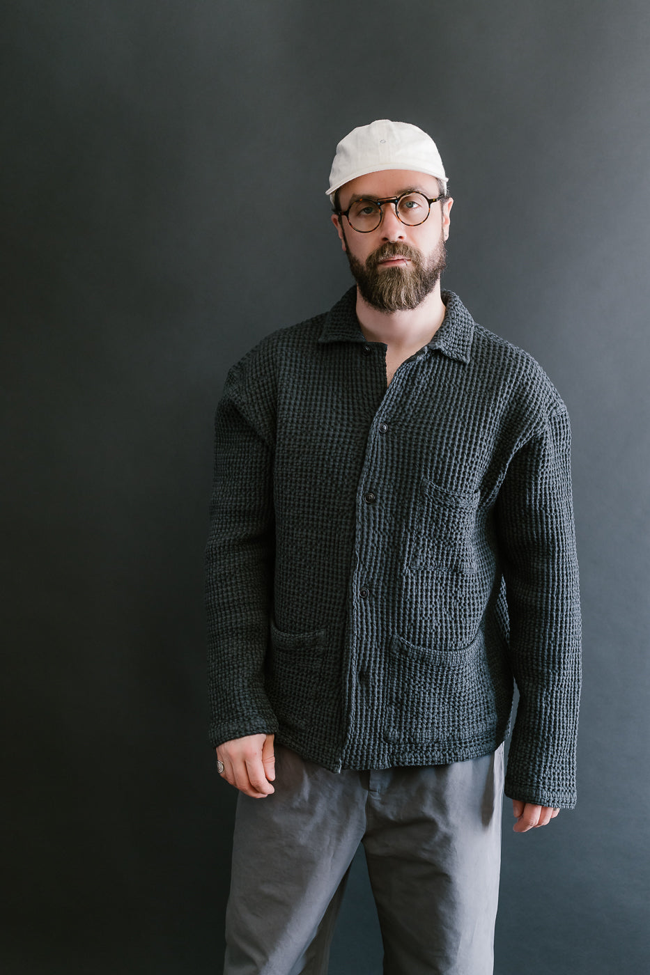 M-I-006 - Cabana Shirt Chickpea Cotton - Asphalt