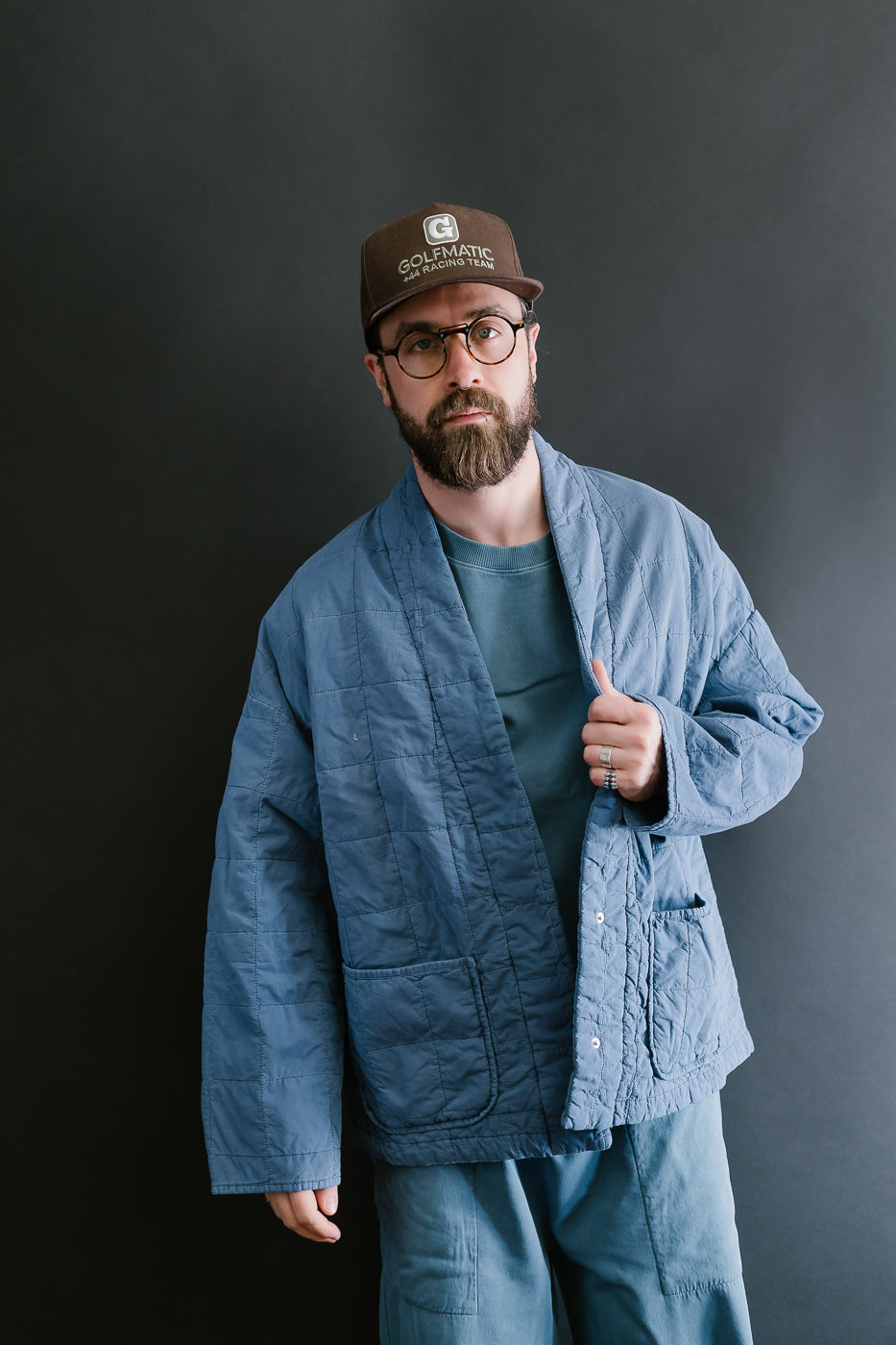 M-B-008 - Edo Jacket Cotton Quilt - Infinity Blue