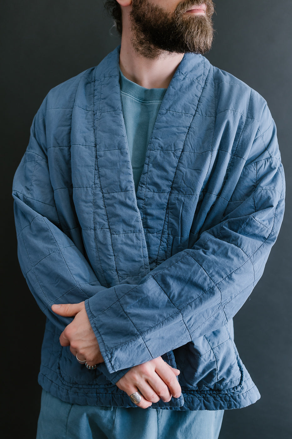 M-B-008 - Edo Jacket Cotton Quilt - Infinity Blue