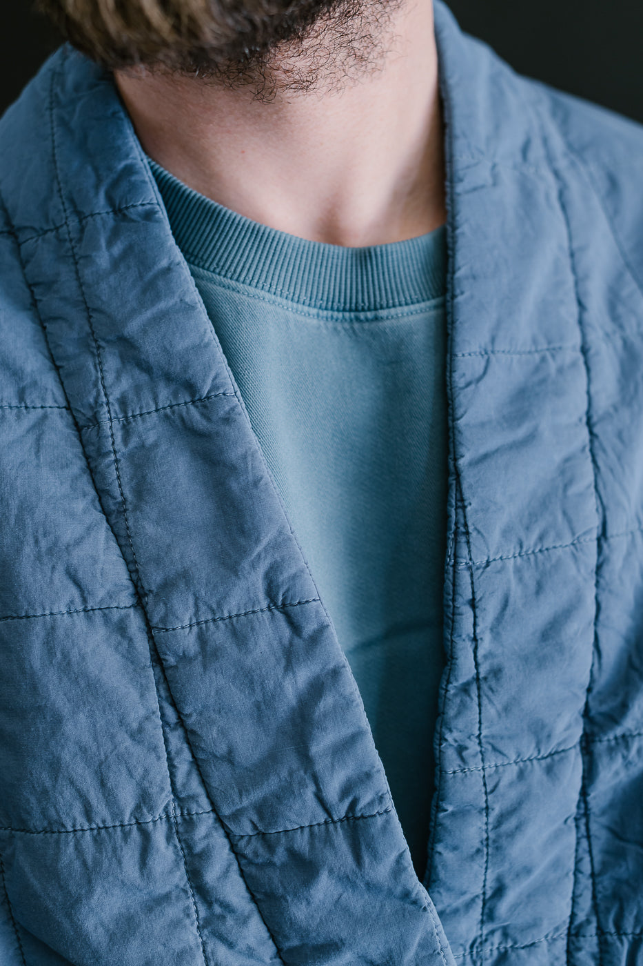 M-B-008 - Edo Jacket Cotton Quilt - Infinity Blue