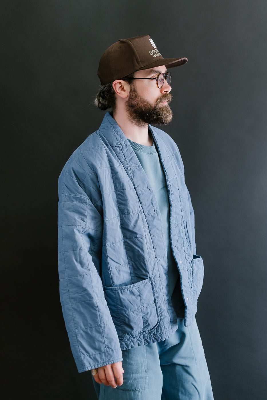 M-B-008 - Edo Jacket Cotton Quilt - Infinity Blue