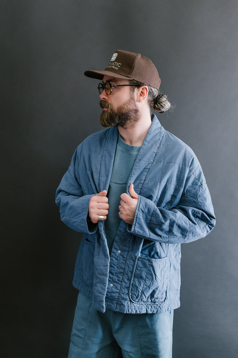 M-B-008 - Edo Jacket Cotton Quilt - Infinity Blue