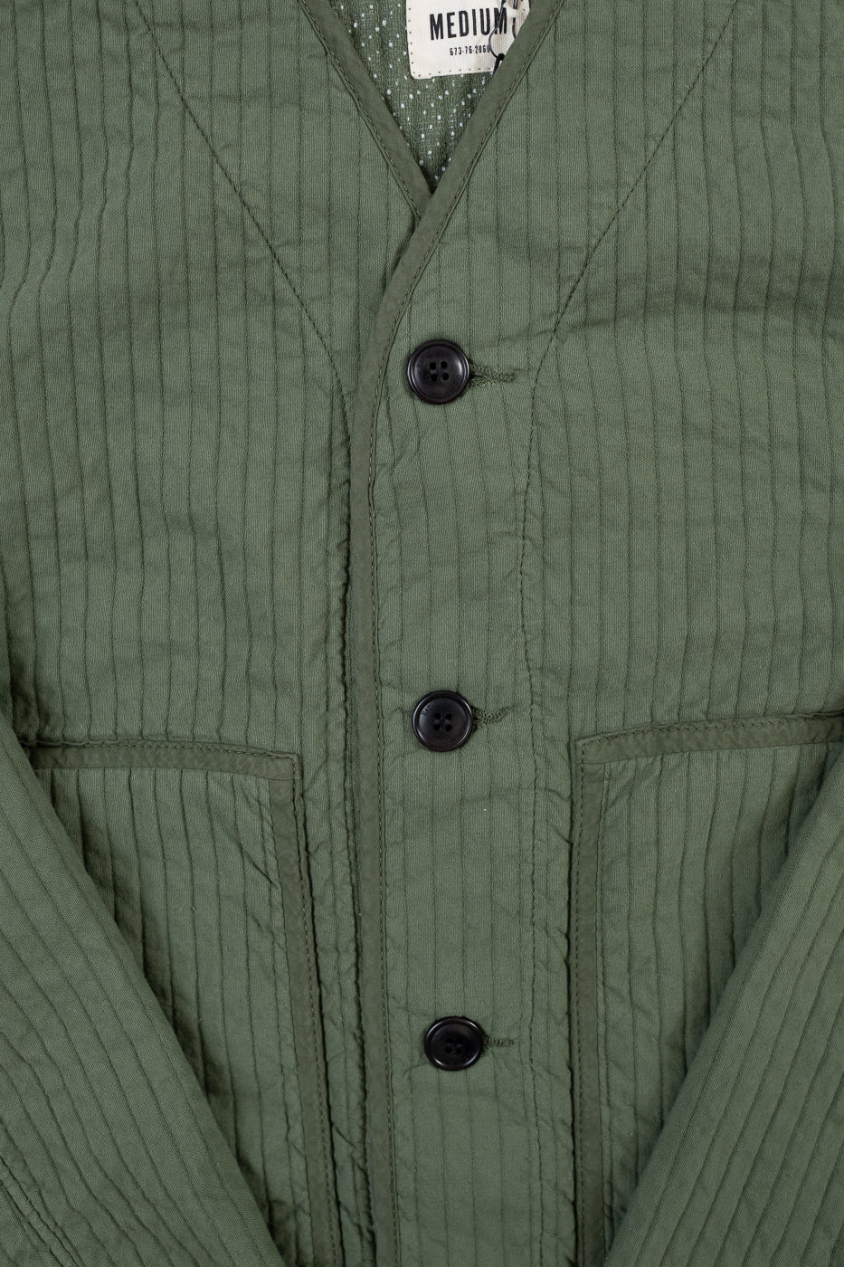 M-B-009 - Baseball Cardigan Armor Quilt Cotton - Litchen