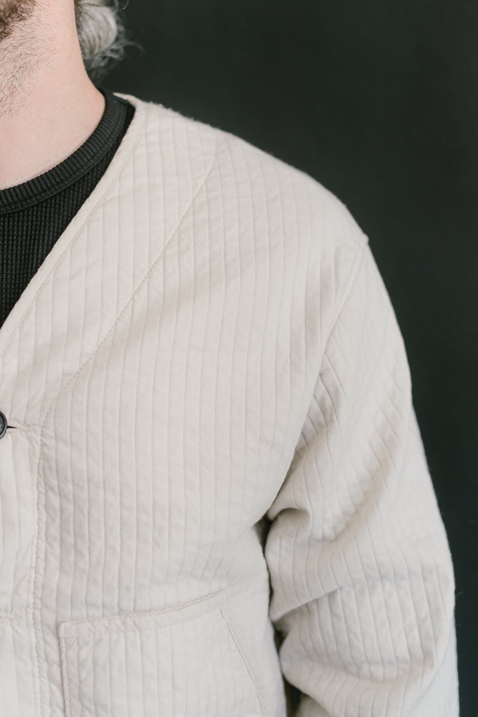 M-B-019 - Baseball Cardigan Armor Quilt Cotton - Shell