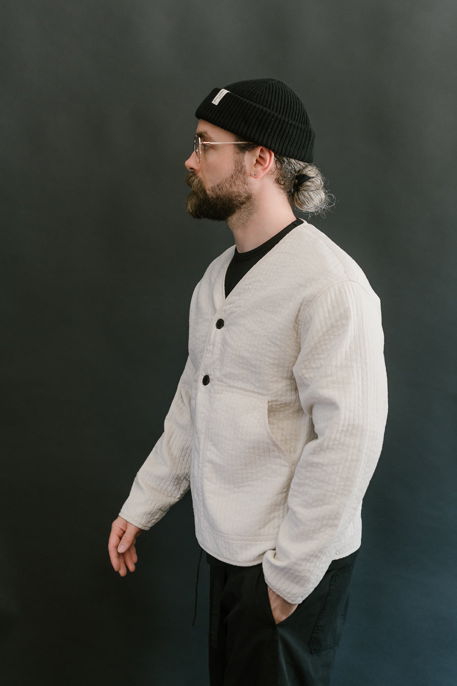 M-B-019 - Baseball Cardigan Armor Quilt Cotton - Shell