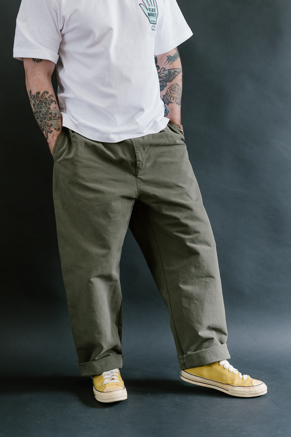 M-C-003 - Officer Chino Nebraska Cotton - Fossil Green