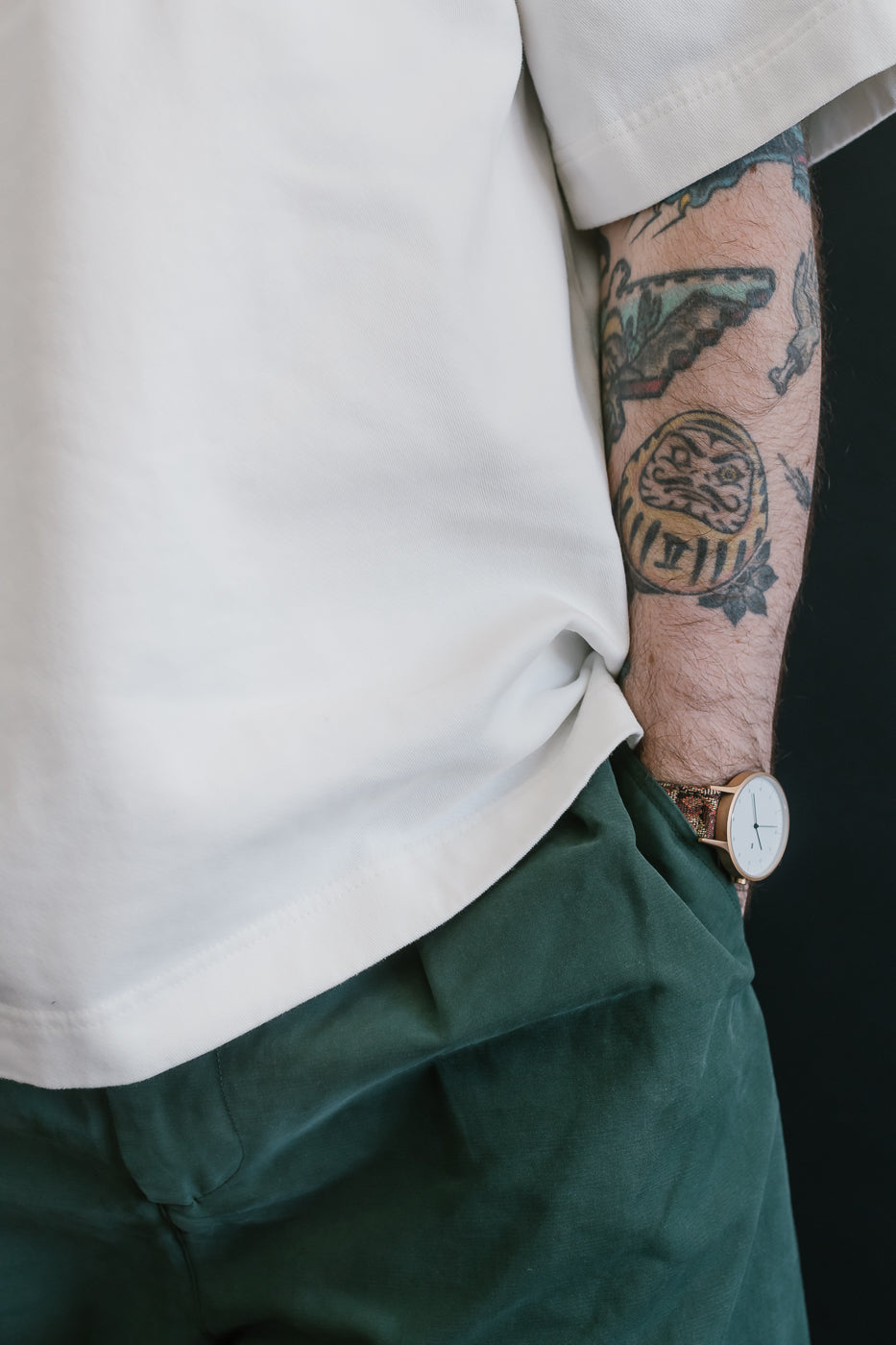 M-C-011 - Officer Chino Nebraska Cotton - Forest Green