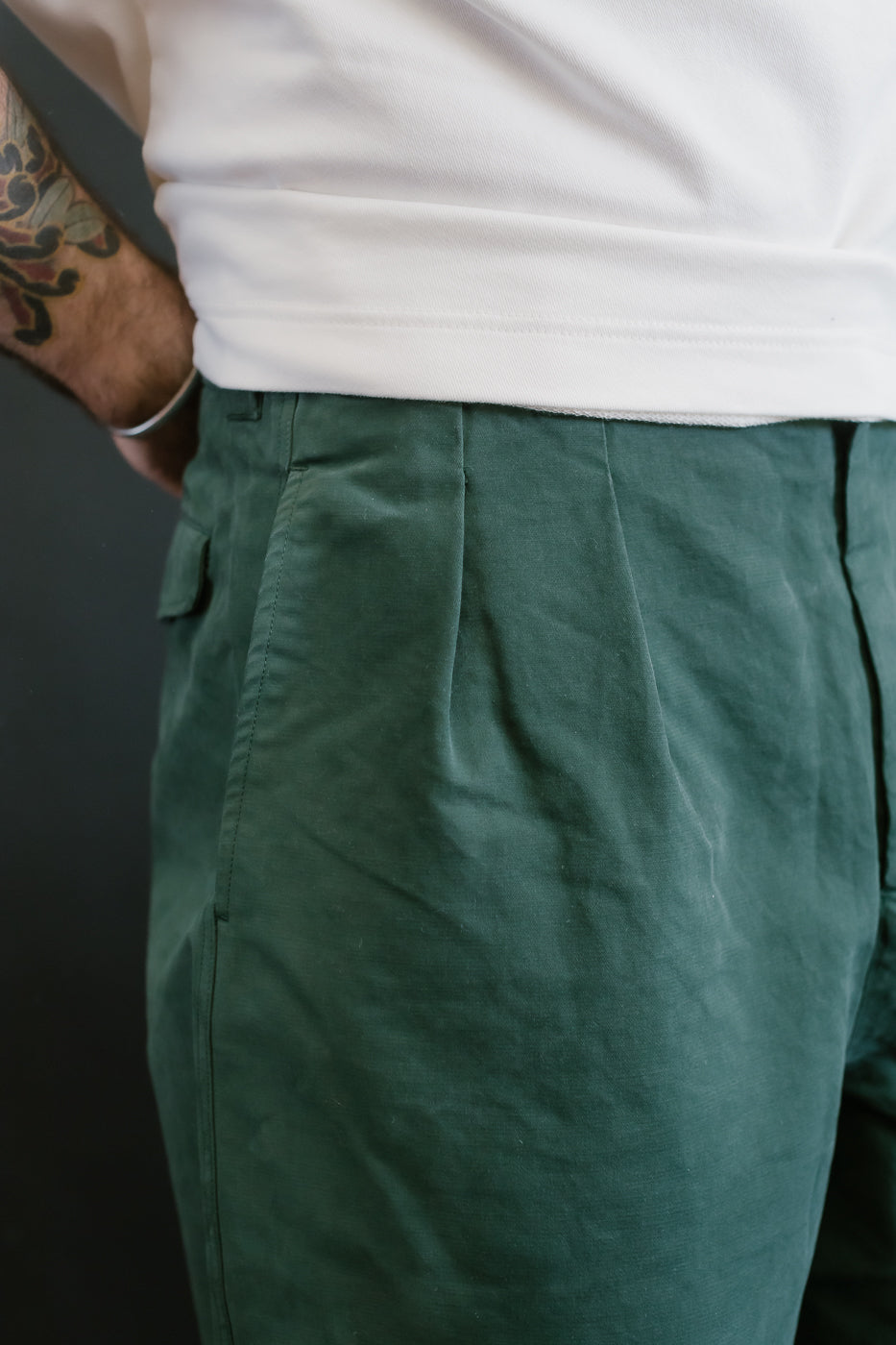 M-C-011 - Officer Chino Nebraska Cotton - Forest Green