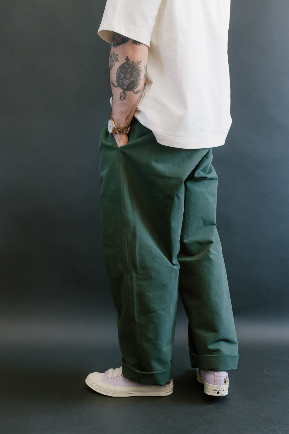 M-C-011 - Officer Chino Nebraska Cotton - Forest Green