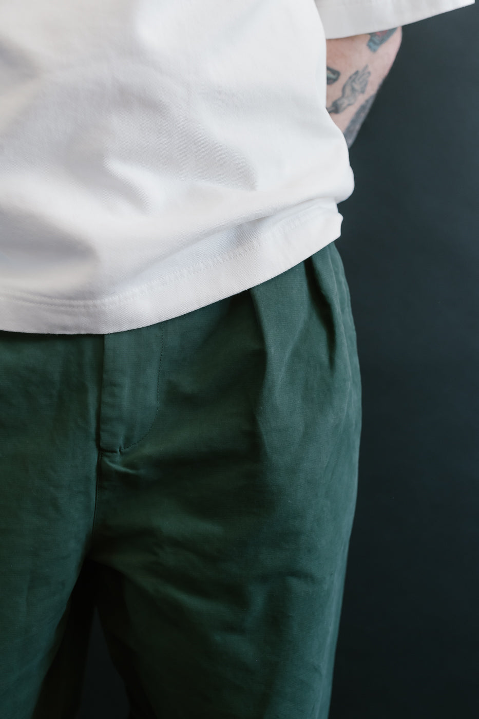 M-C-011 - Officer Chino Nebraska Cotton - Forest Green