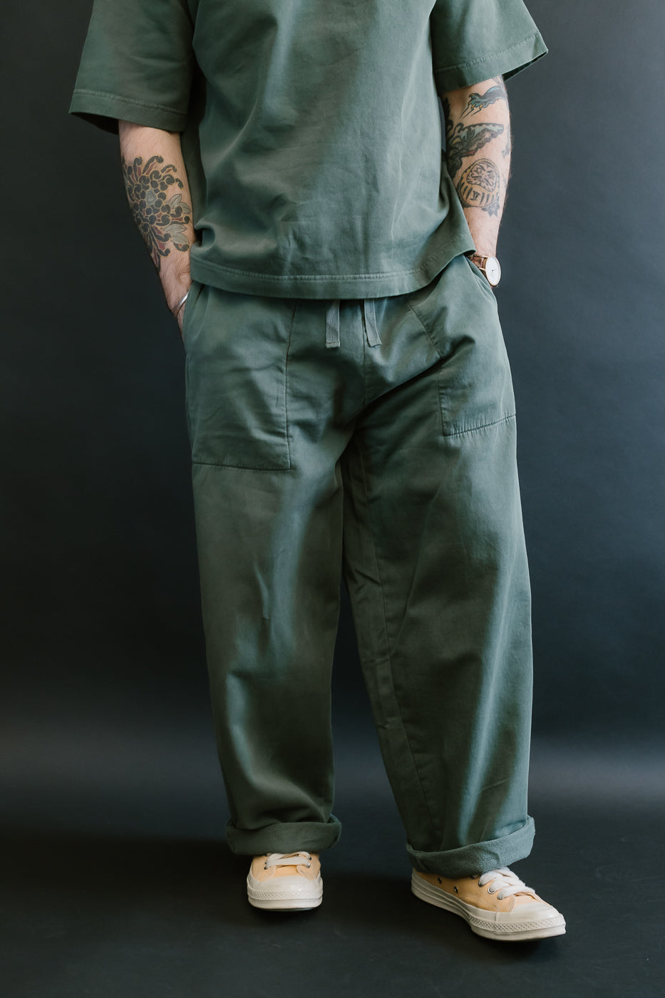 M-J-0003 - Reformer Pants Twill Jersey - Forest Green