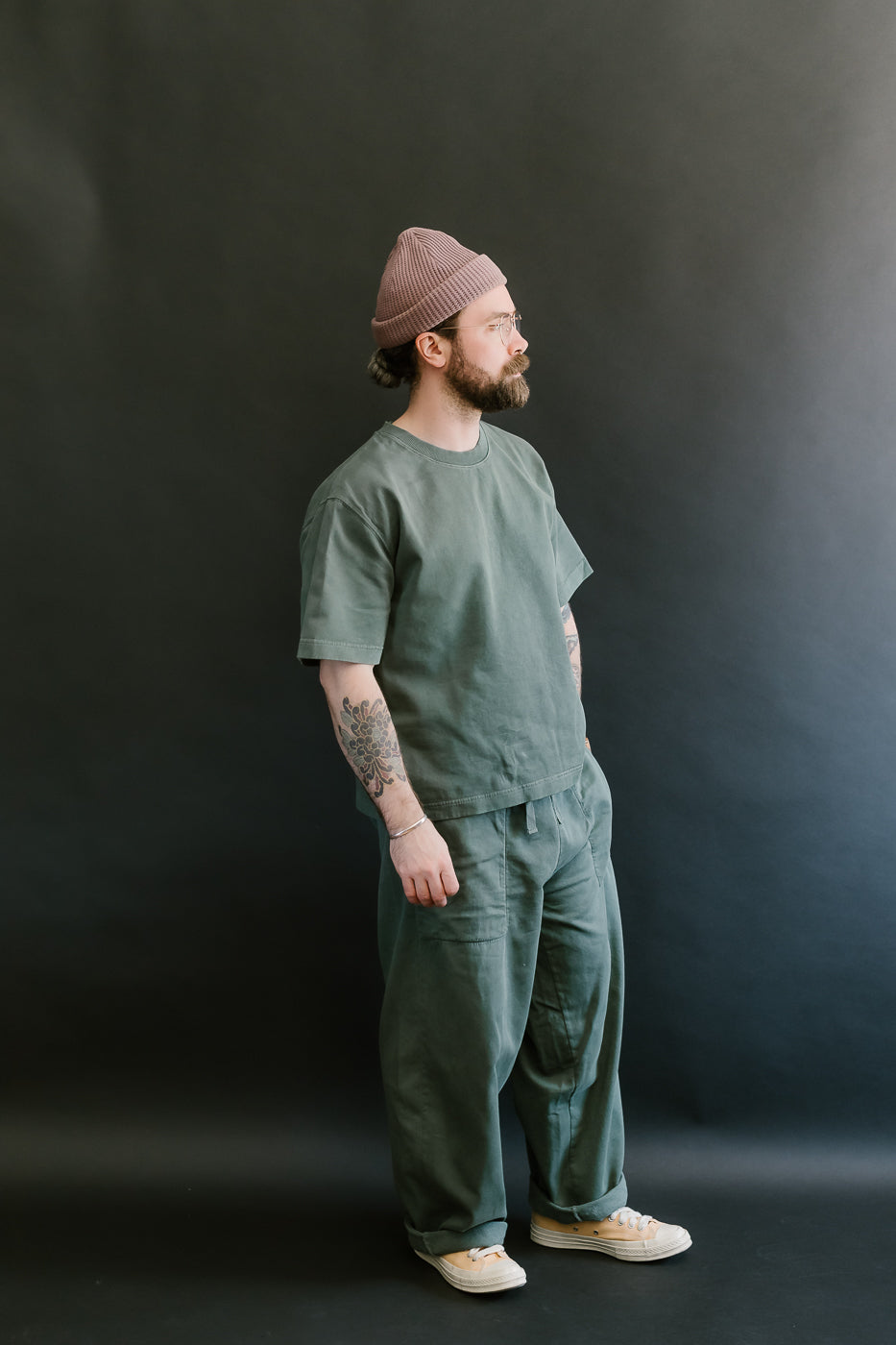 M-J-0003 - Reformer Pants Twill Jersey - Forest Green