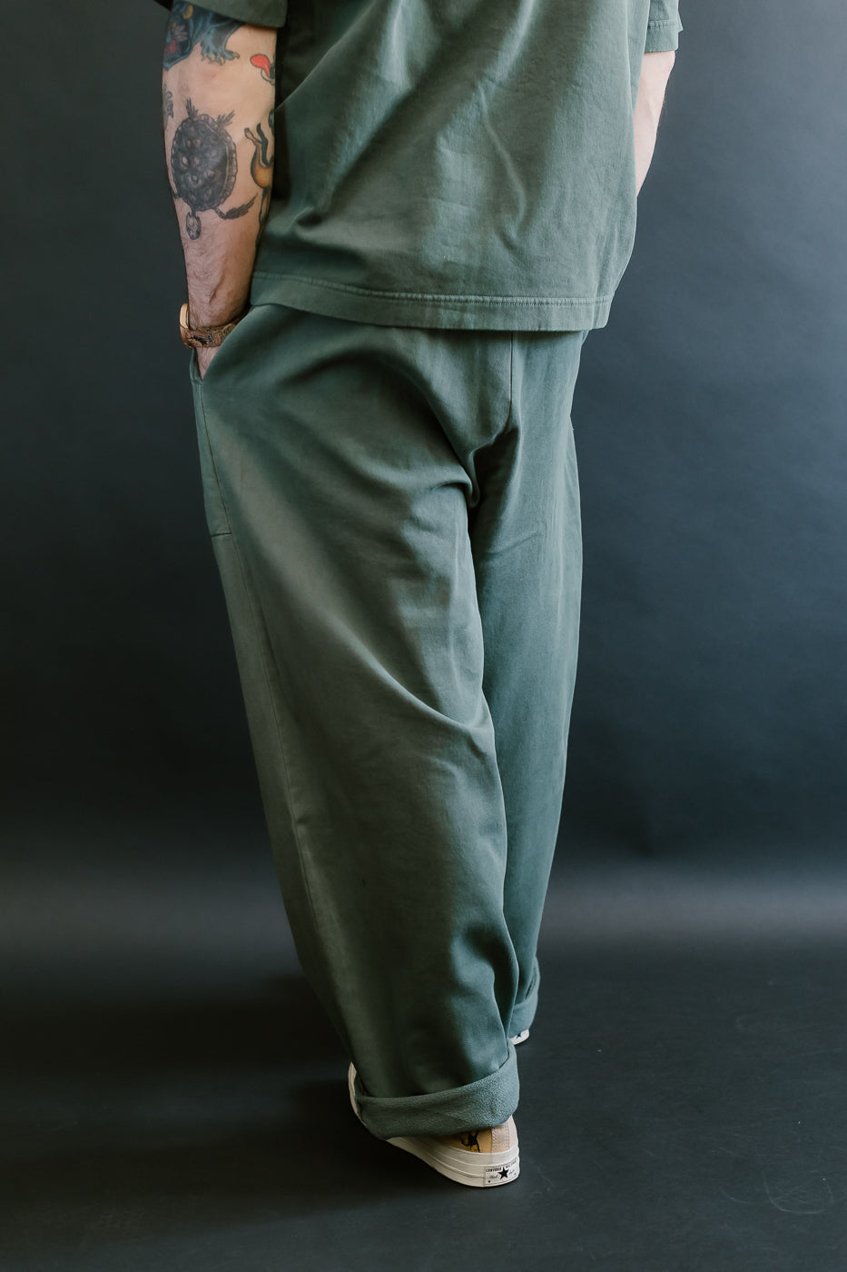 M-J-0003 - Reformer Pants Twill Jersey - Forest Green