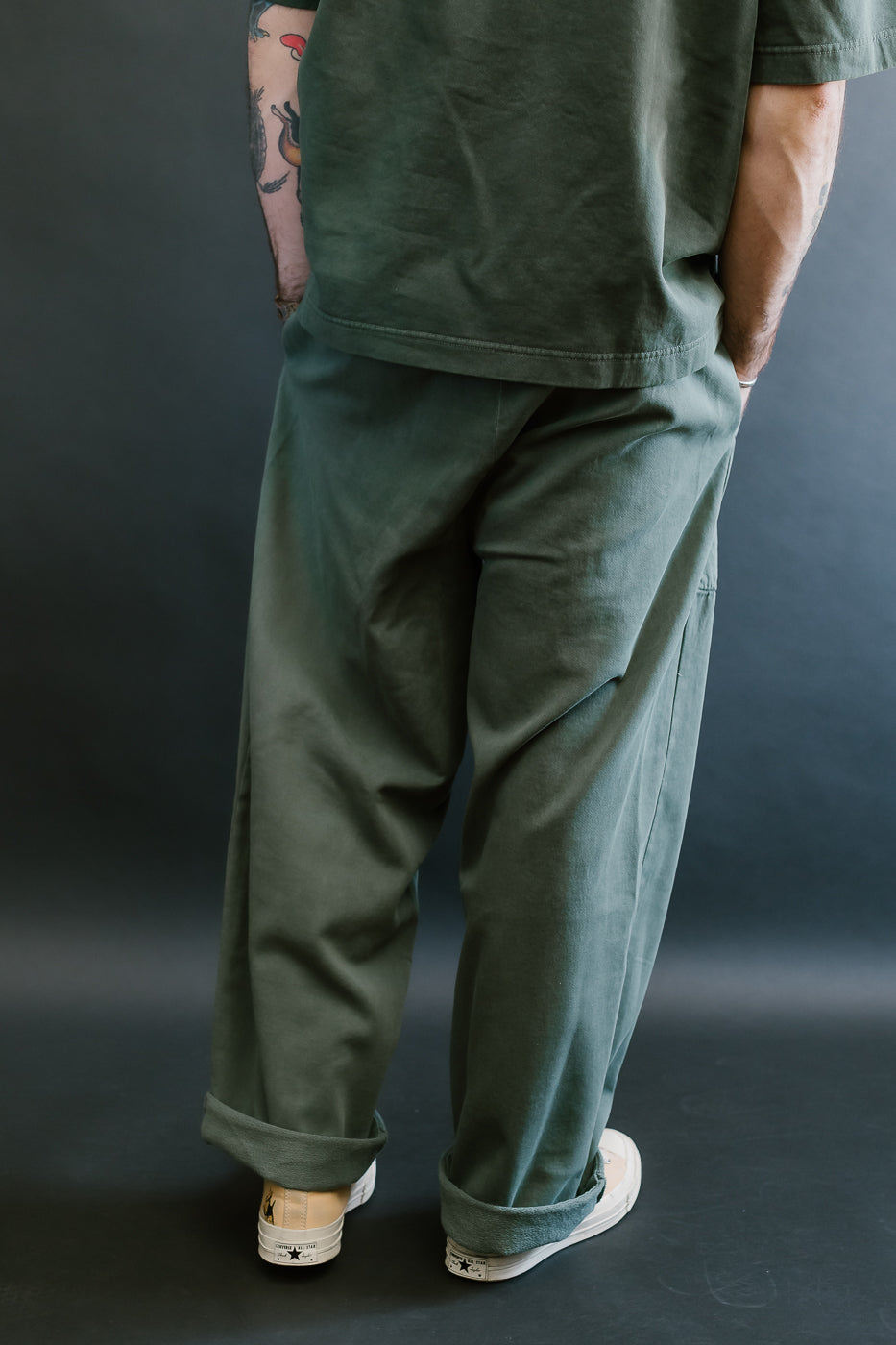M-J-0003 - Reformer Pants Twill Jersey - Forest Green