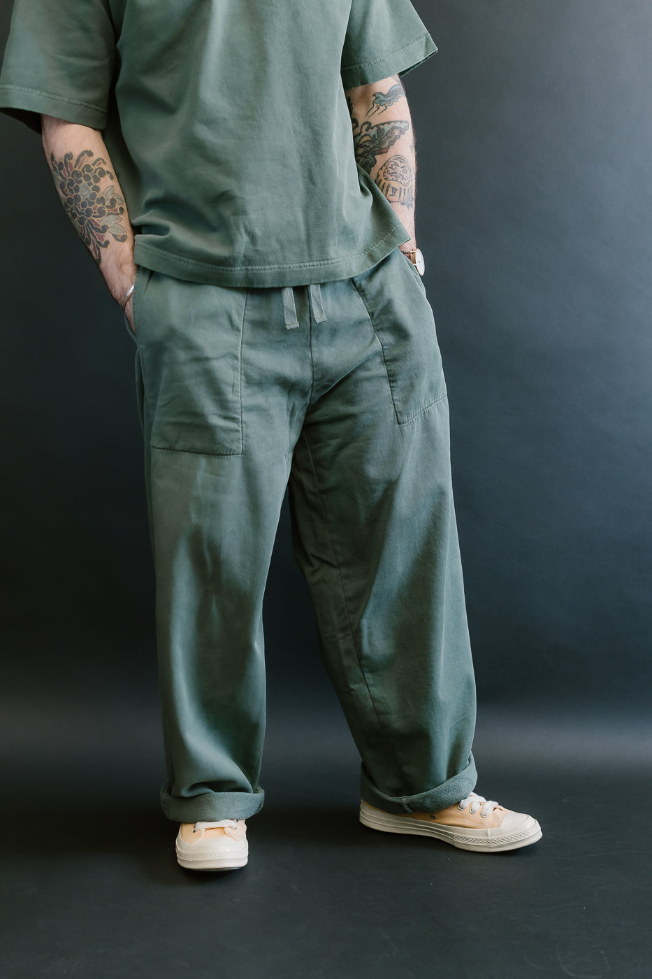 M-J-0003 - Reformer Pants Twill Jersey - Forest Green