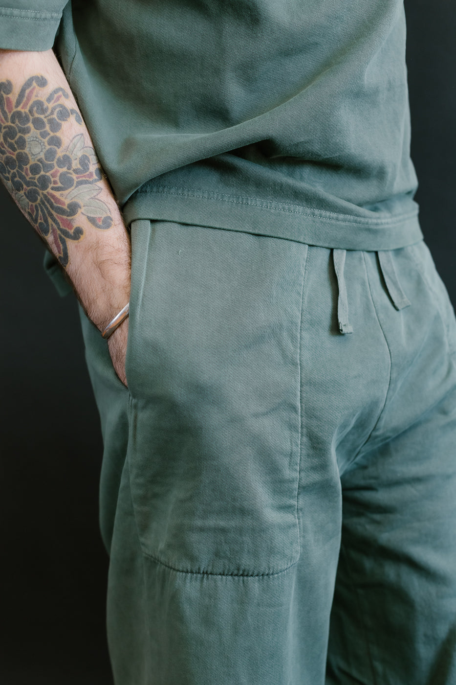 M-J-0003 - Reformer Pants Twill Jersey - Forest Green