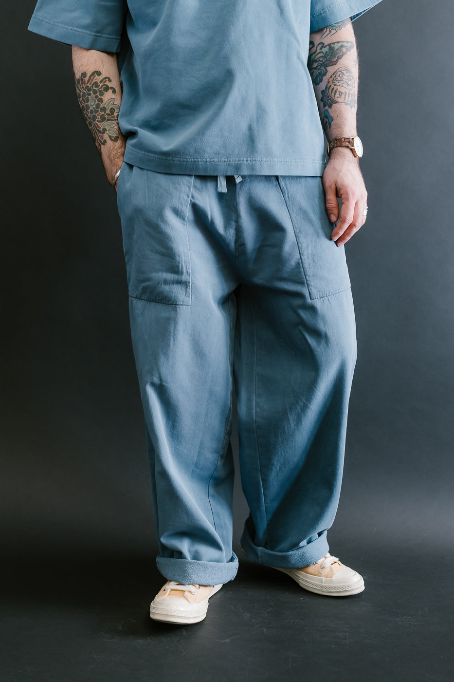 M-J-0003 - Reformer Pants Twill Jersey - Gaz Blue
