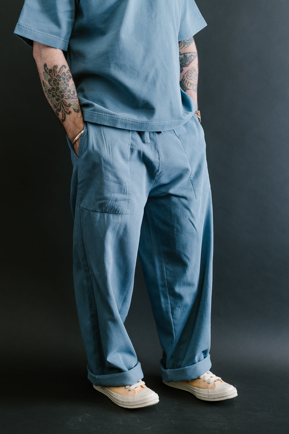 M-J-0003 - Reformer Pants Twill Jersey - Gaz Blue