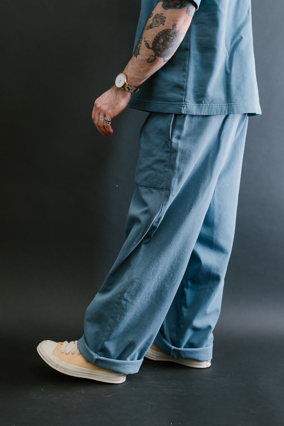 M-J-0003 - Reformer Pants Twill Jersey - Gaz Blue