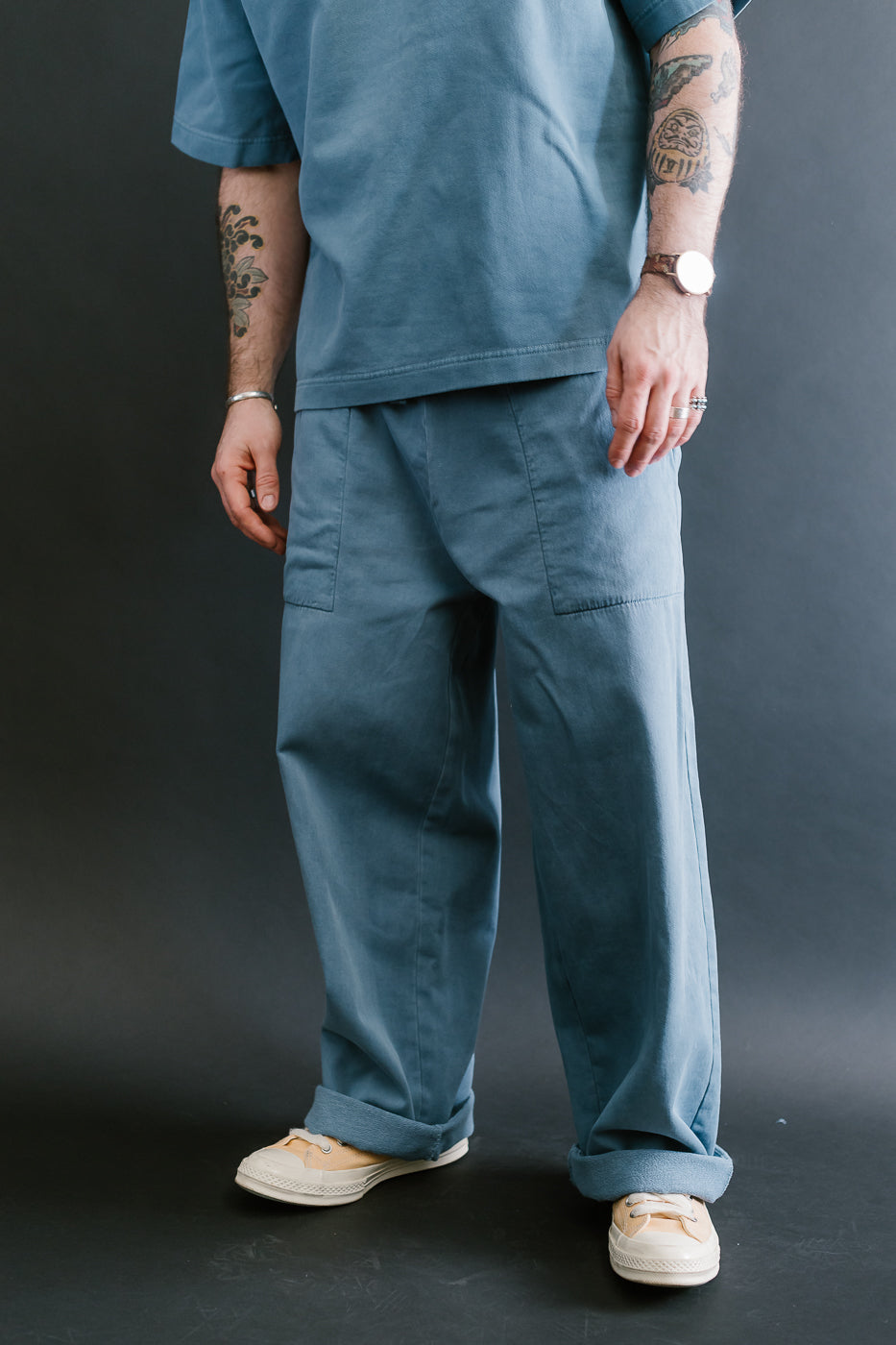 M-J-0003 - Reformer Pants Twill Jersey - Gaz Blue