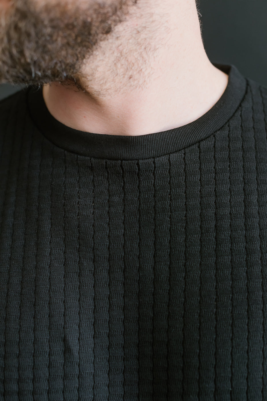 M-J-009 - Cotton Mesh Oversized T-shirt - Black