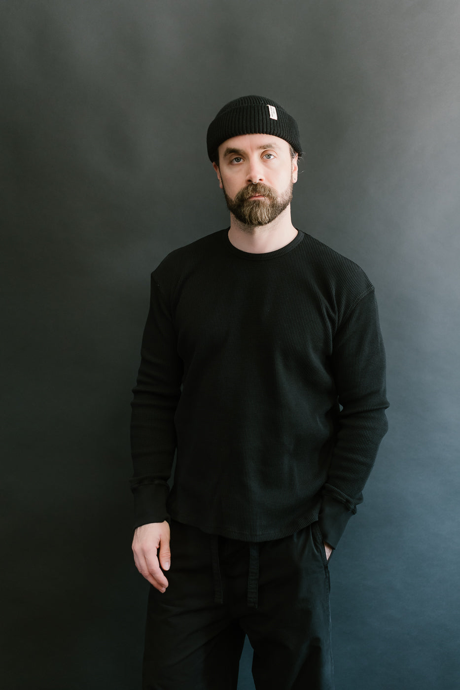 M-Z-J-NOS-900 - Thermo Waffle T Jersey - Black
