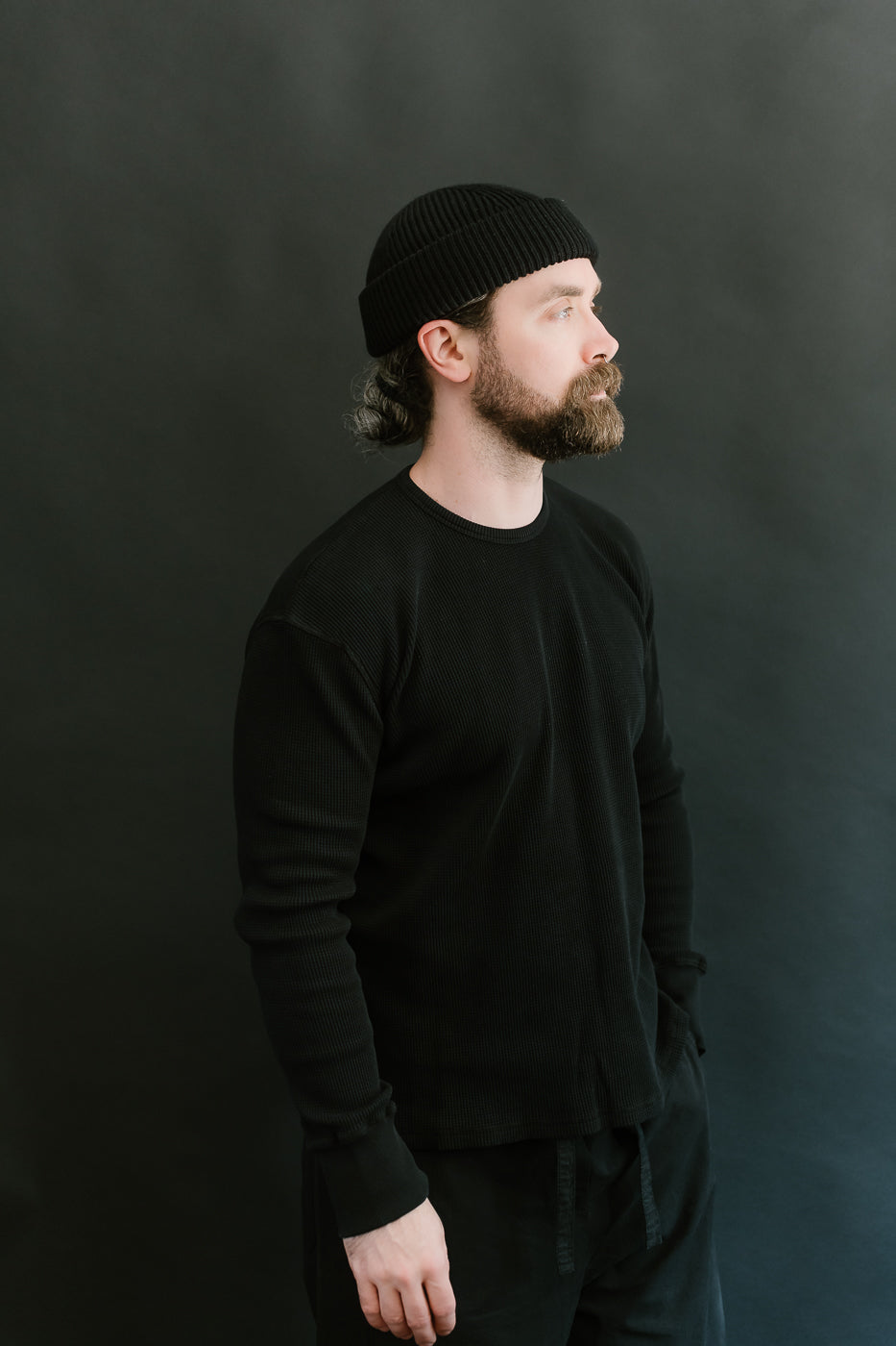M-Z-J-NOS-900 - Thermo Waffle T Jersey - Black