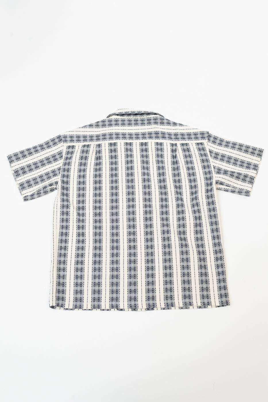 M-I-001 - Beldi Jacquard Aloha Shirt - Off White, Navy