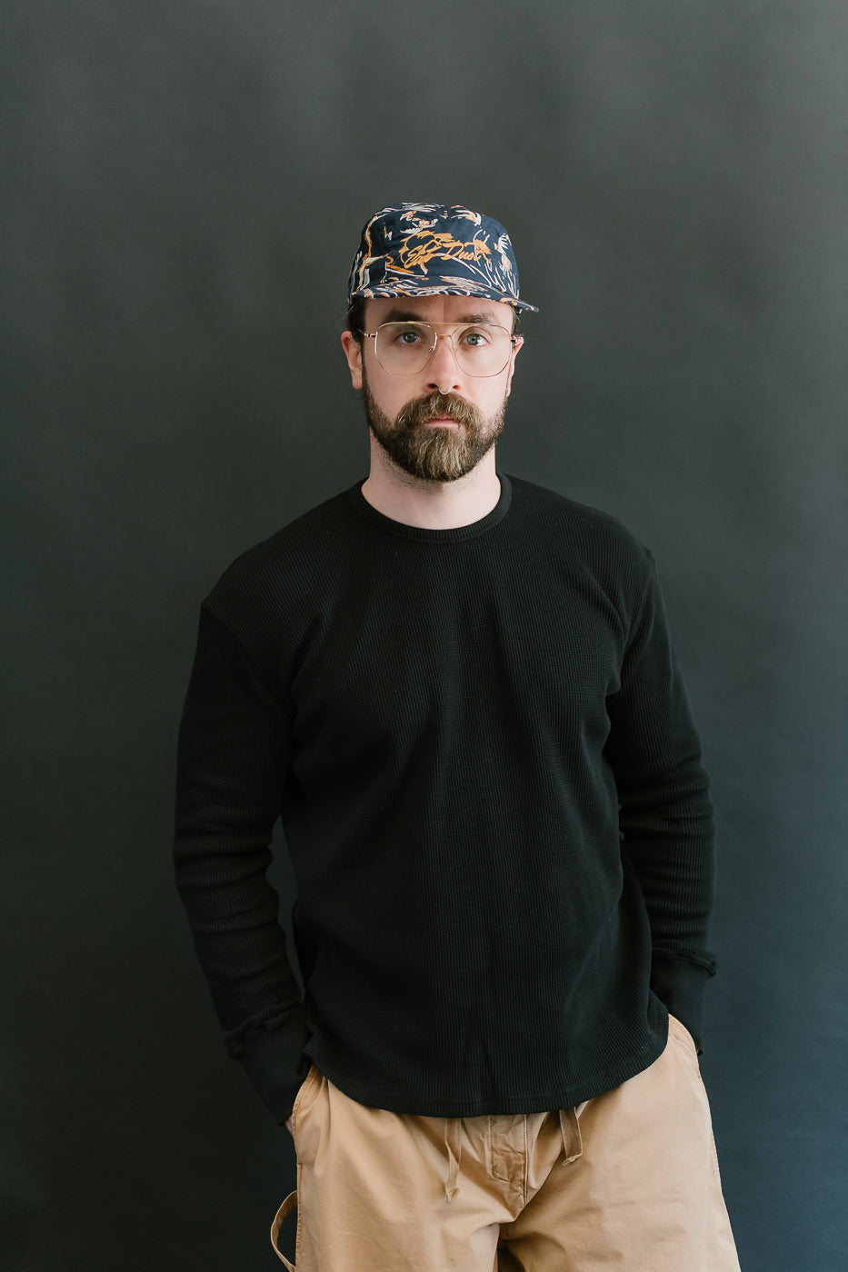 X-003-CCM-509 - 5-Panel Cap Casa Print - Navy