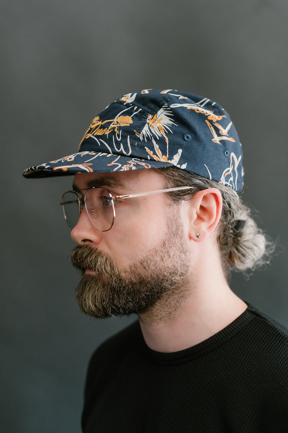 X-003-CCM-509 - 5-Panel Cap Casa Print - Navy