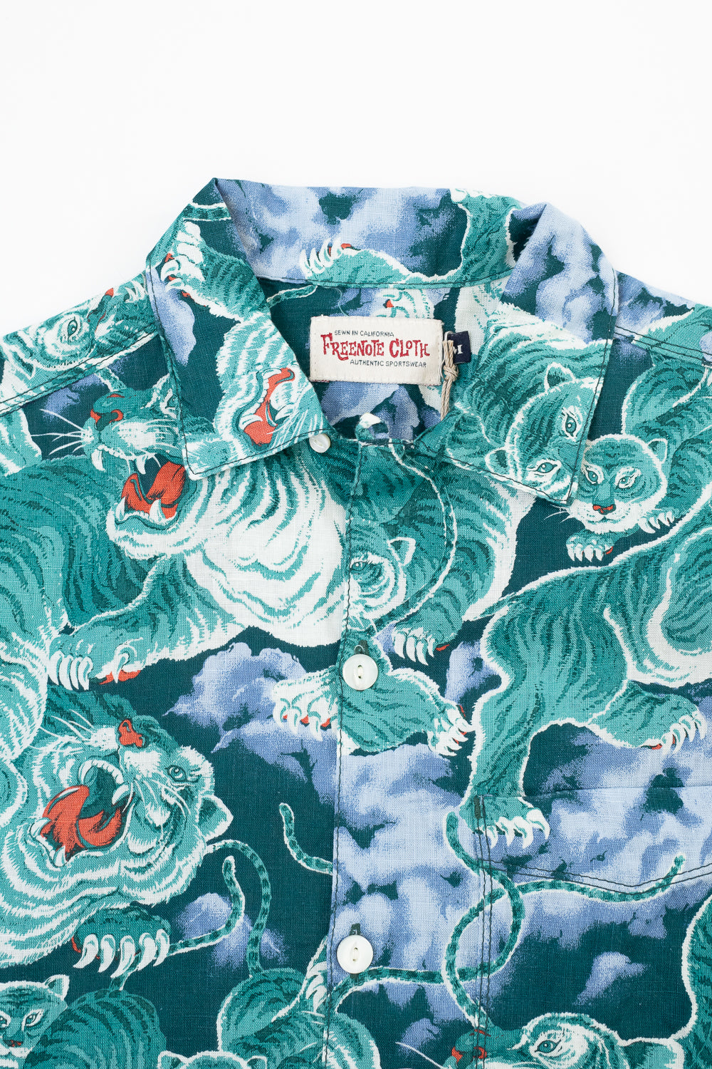Hawaiian Shirt - Turquoise Tiger