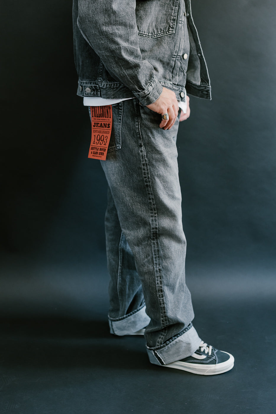 0105BKHW - 13.7oz Black Selvedge Denim Dartford - Wide Fit