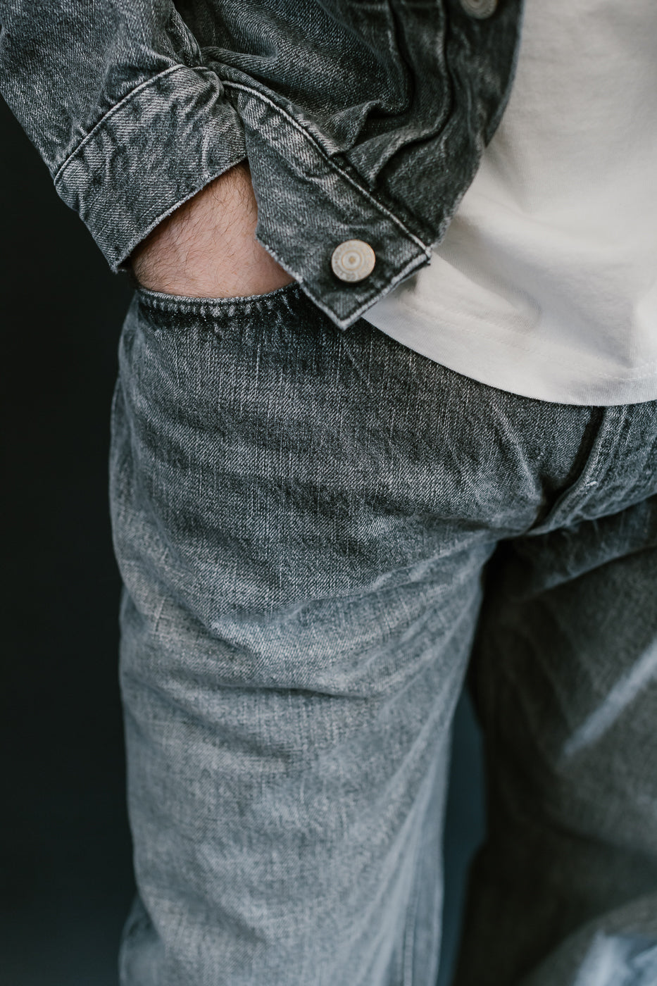 0105BKHW - 13.7oz Black Selvedge Denim Dartford - Wide Fit