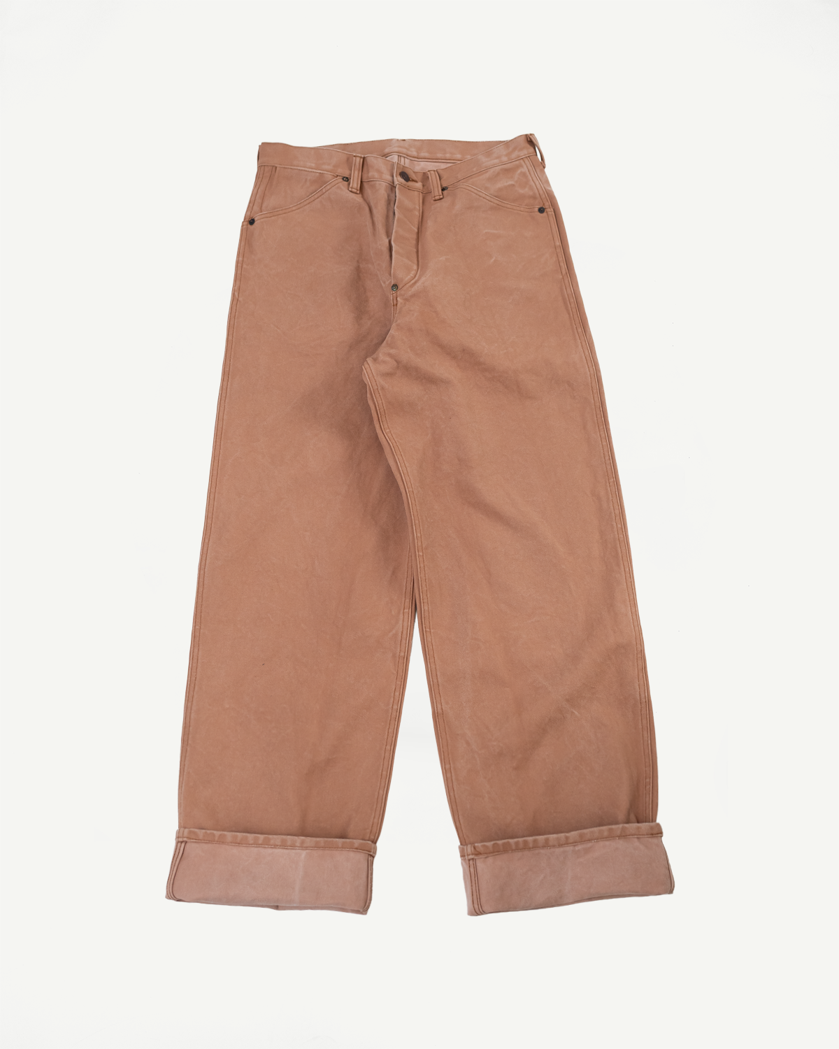 1129-6 - Persimmon Tannin Dye Heavy Duck Work Pants - Brown