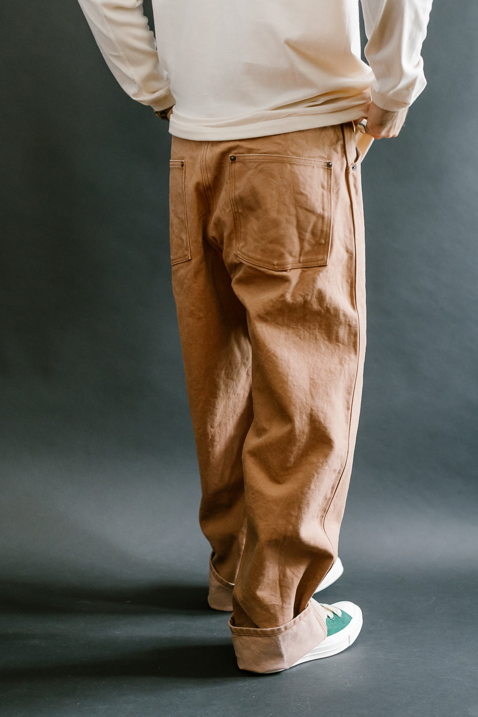 1129-6 - Persimmon Tannin Dye Heavy Duck Work Pants - Brown
