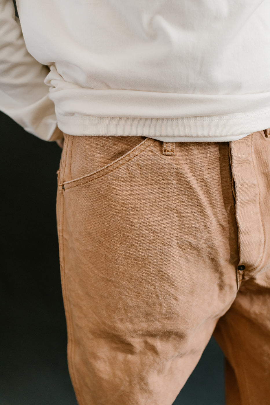 1129-6 - Persimmon Tannin Dye Heavy Duck Work Pants - Brown