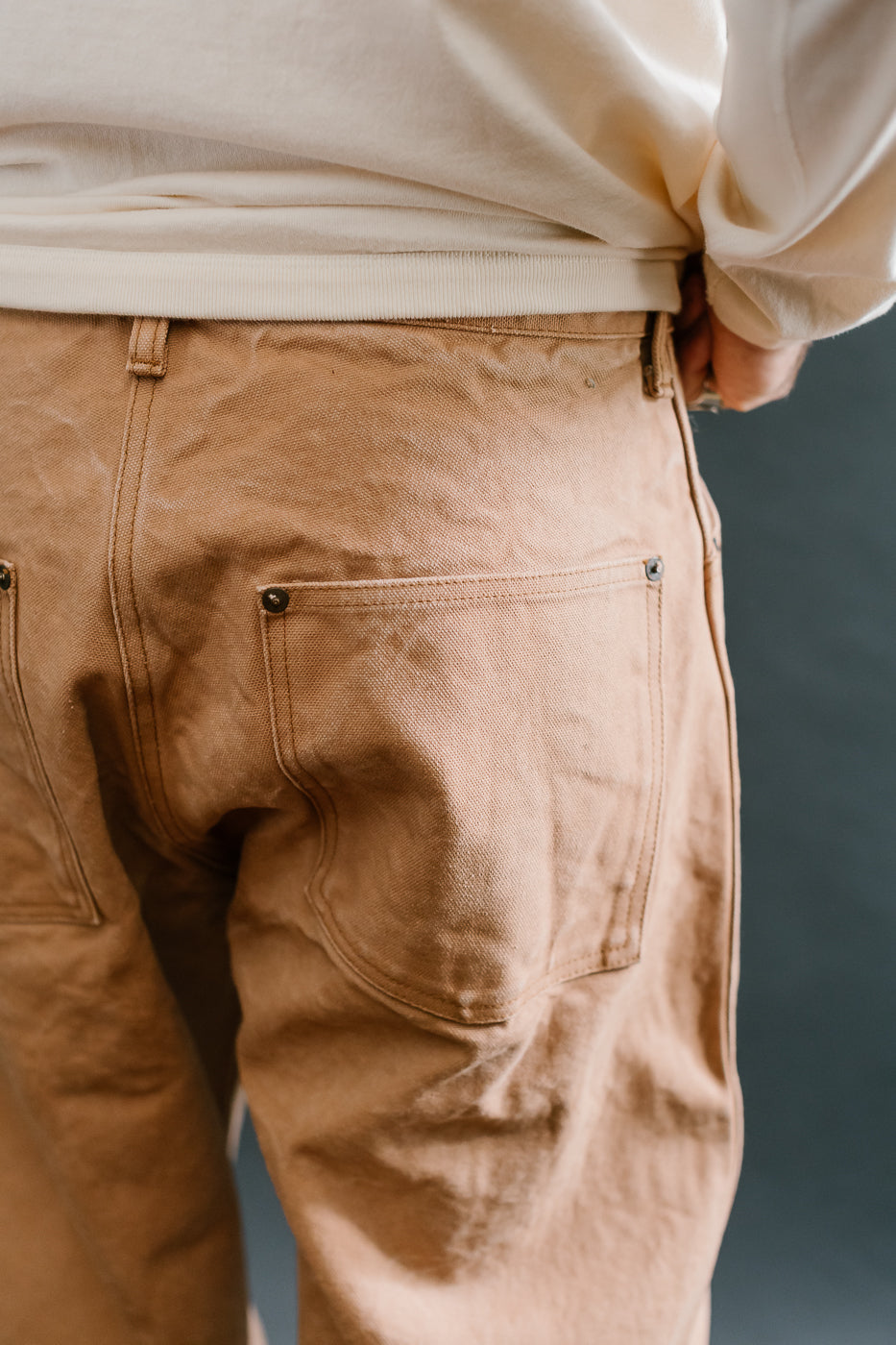 1129-6 - Persimmon Tannin Dye Heavy Duck Work Pants - Brown