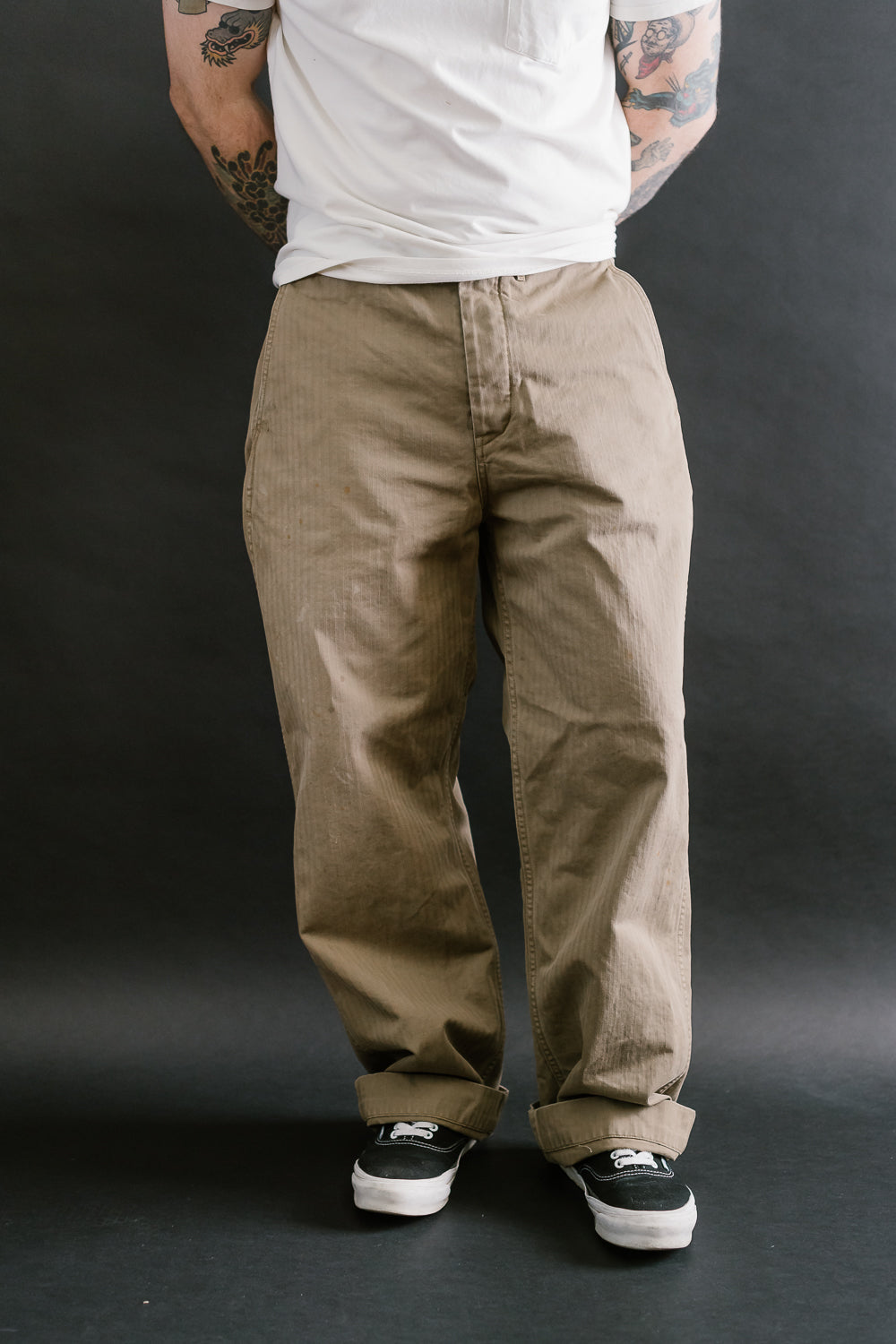 1201-24B - M-42 HBT Trousers - O.D. Hand Vintaged