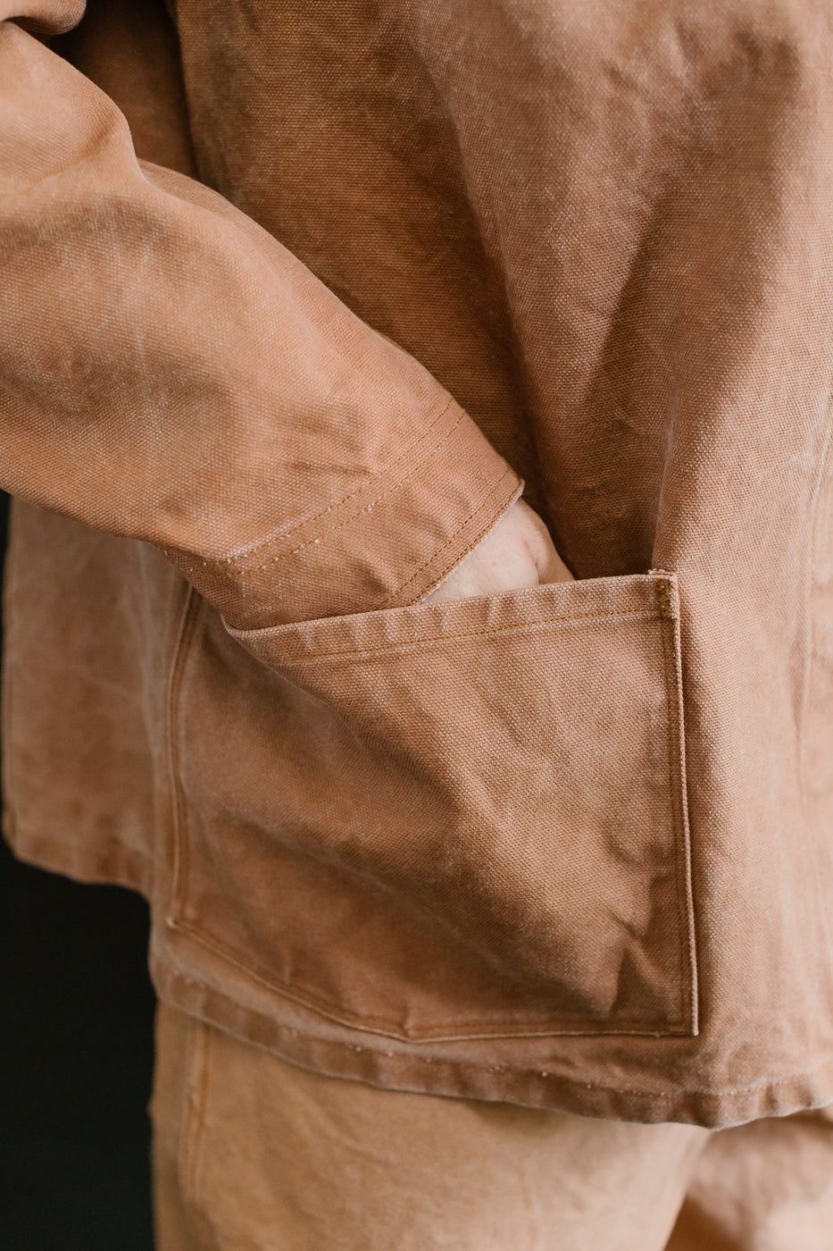 2015-12 - Early 1900s Persimmon Tannin Dye Heavy Duck Chore Jacket - Brown