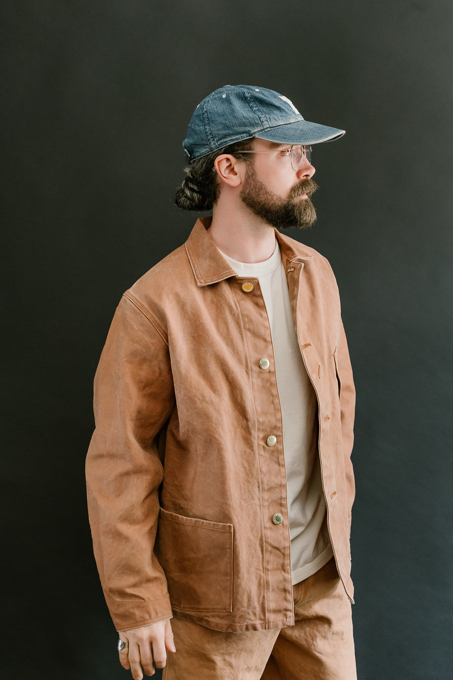 2015-12 - Early 1900s Persimmon Tannin Dye Heavy Duck Chore Jacket - Brown
