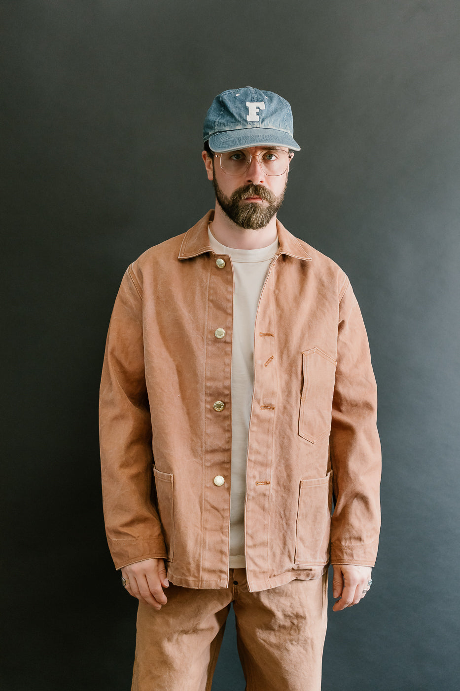 2015-12 - Early 1900s Persimmon Tannin Dye Heavy Duck Chore Jacket - Brown