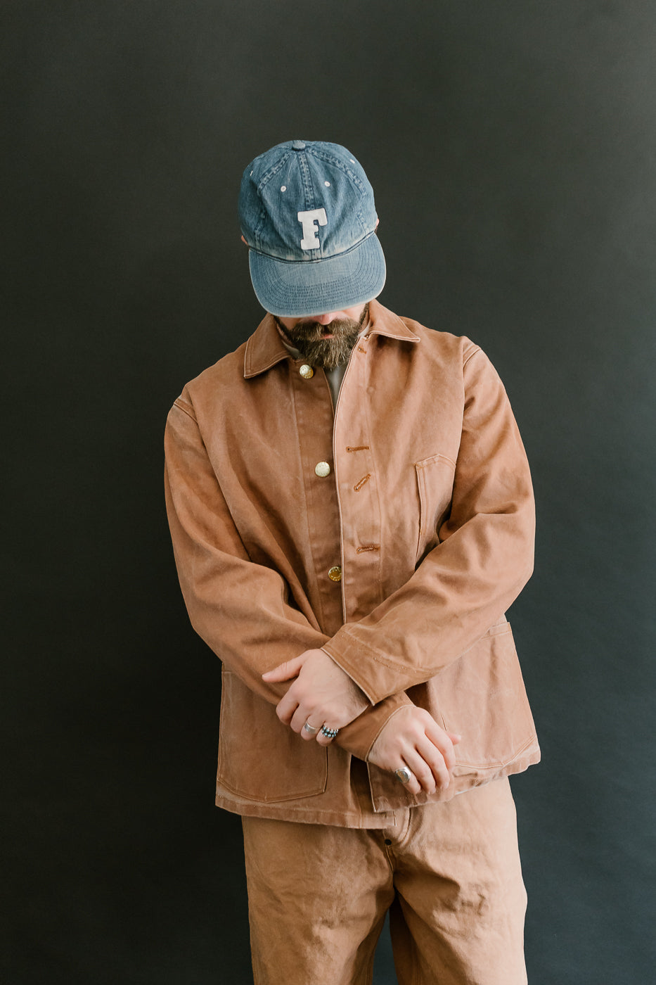 2015-12 - Early 1900s Persimmon Tannin Dye Heavy Duck Chore Jacket - Brown