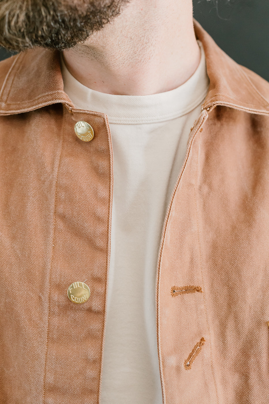 2015-12 - Early 1900s Persimmon Tannin Dye Heavy Duck Chore Jacket - Brown