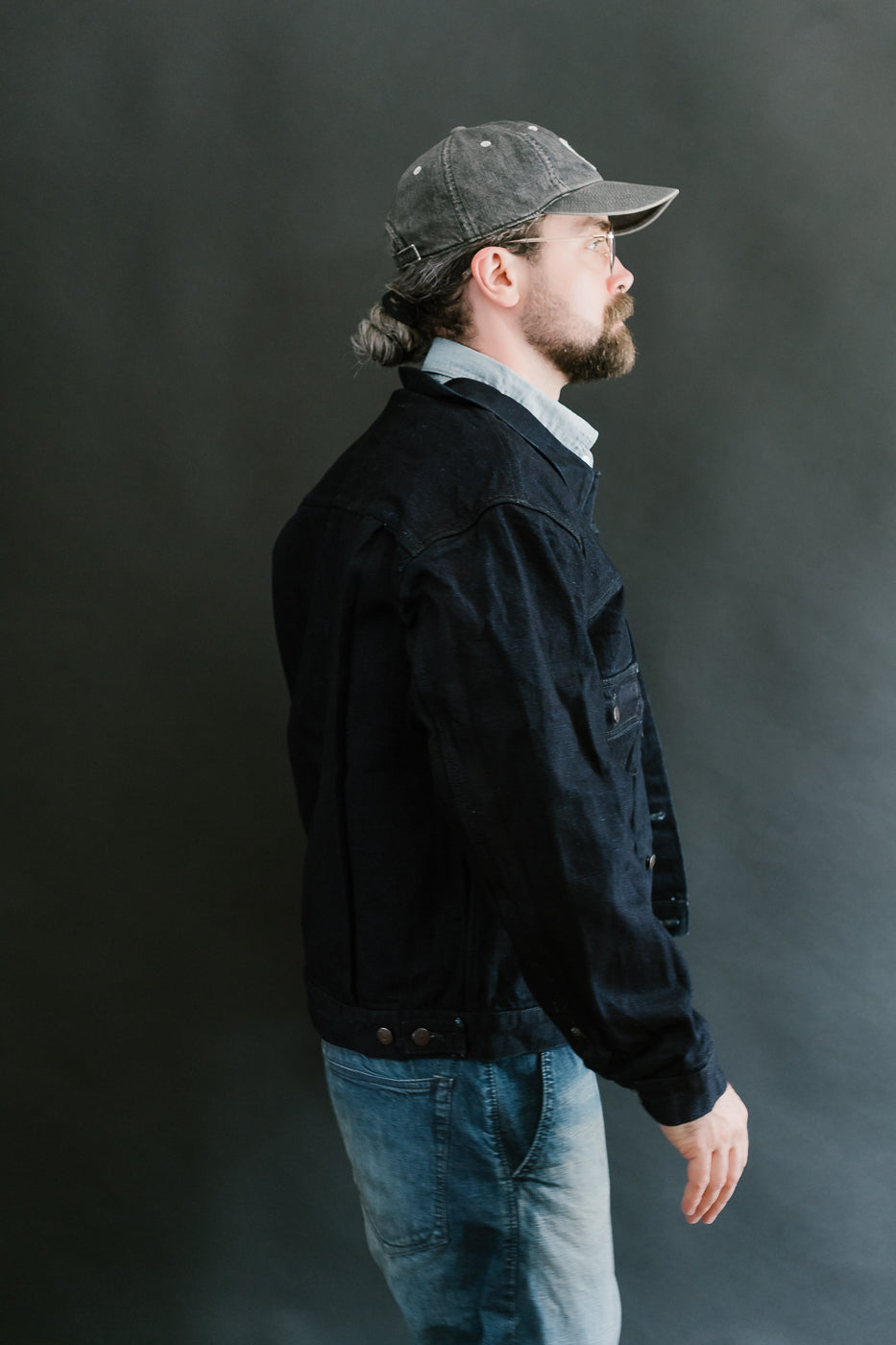 2102SRB - 15.5oz Super Rough Selvedge Type II Jacket - Indigo x Black