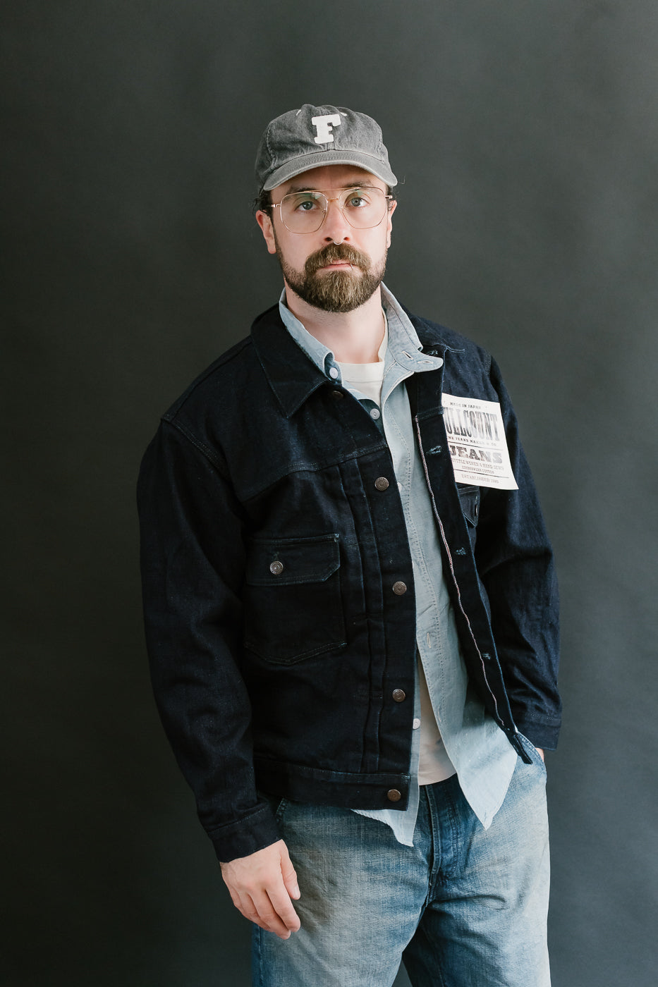 2102SRB - 15.5oz Super Rough Selvedge Type II Jacket - Indigo x Black