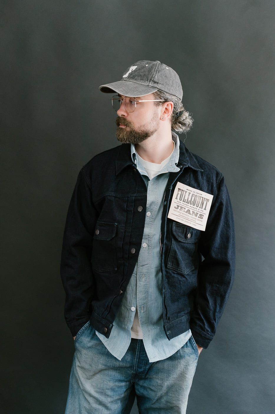 2102SRB - 15.5oz Super Rough Selvedge Type II Jacket - Indigo x Black