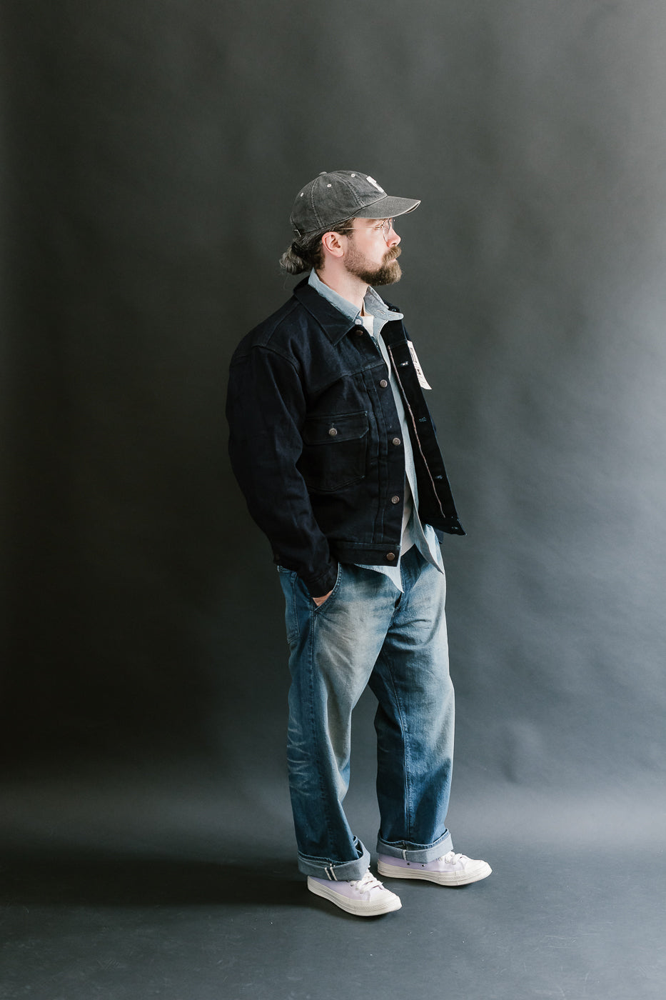 2102SRB - 15.5oz Super Rough Selvedge Type II Jacket - Indigo x Black