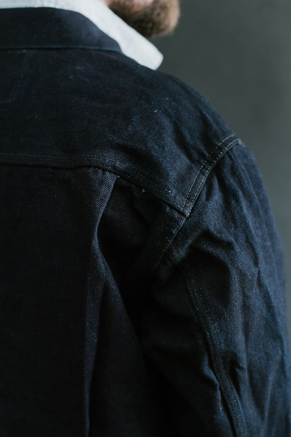 2102SRB - 15.5oz Super Rough Selvedge Type II Jacket - Indigo x Black