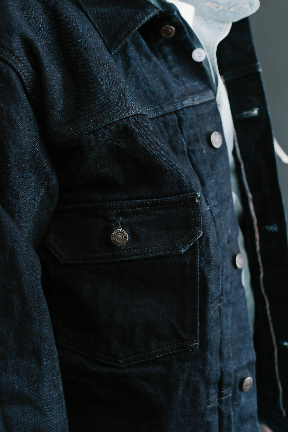 2102SRB - 15.5oz Super Rough Selvedge Type II Jacket - Indigo x Black